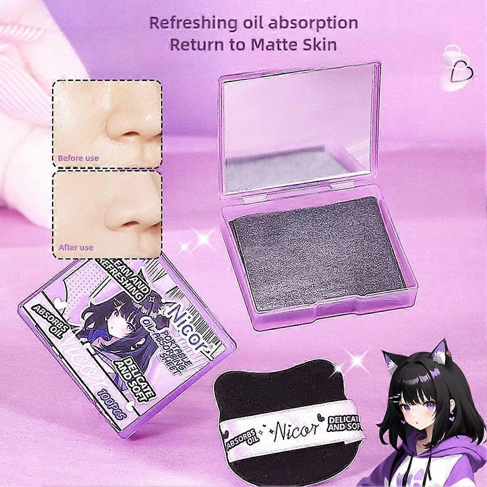 Oil-absorbing Tissue with Mirror Convenient to Carry Efficient Oil Absorption
