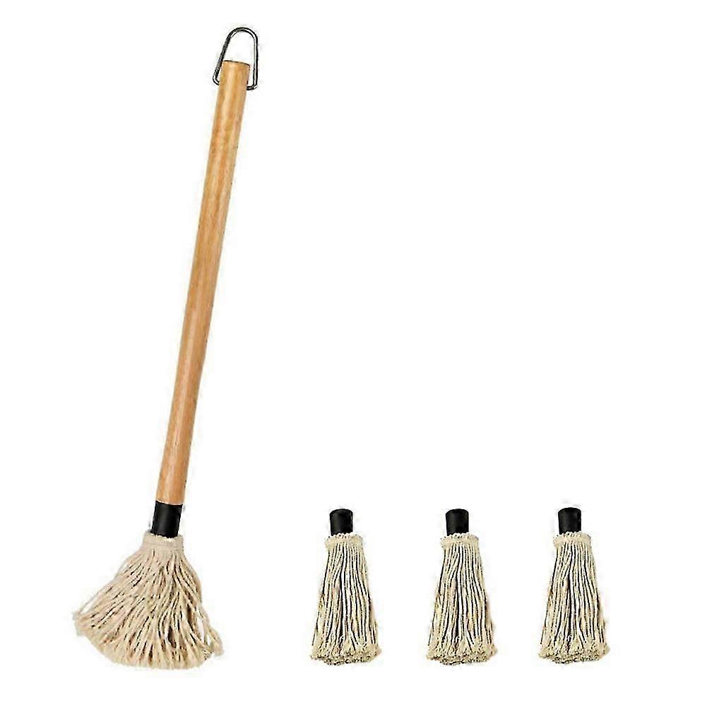 BBQ Basting Mop with Wooden Handle,Designed to Absorb Sauce,Perfect suitable for Barbecue Grilling & Smoking