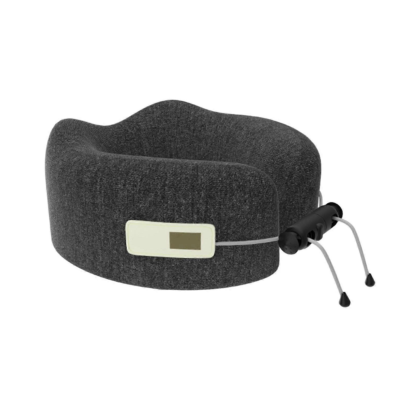 U-shaped Pillow Memory Foam Thick Elastic Slow Bounce Travel Neck Pillow Adjustable Deawstring Pain Relief Long Flight Neck Support Office Nap Pillow