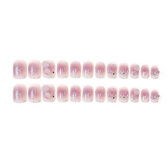 24pcs Design Semplice Indossare Unghie Manicure Unghie Set Colla Modelli