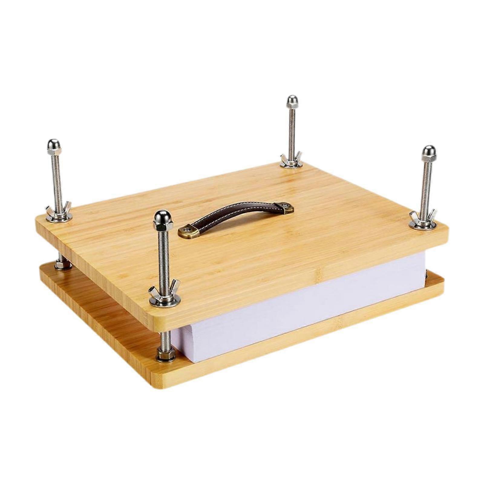 Bamboo Wood Book Press Portable Book Binding Machine for Home Office Desktop 39.5cmx29.5cm