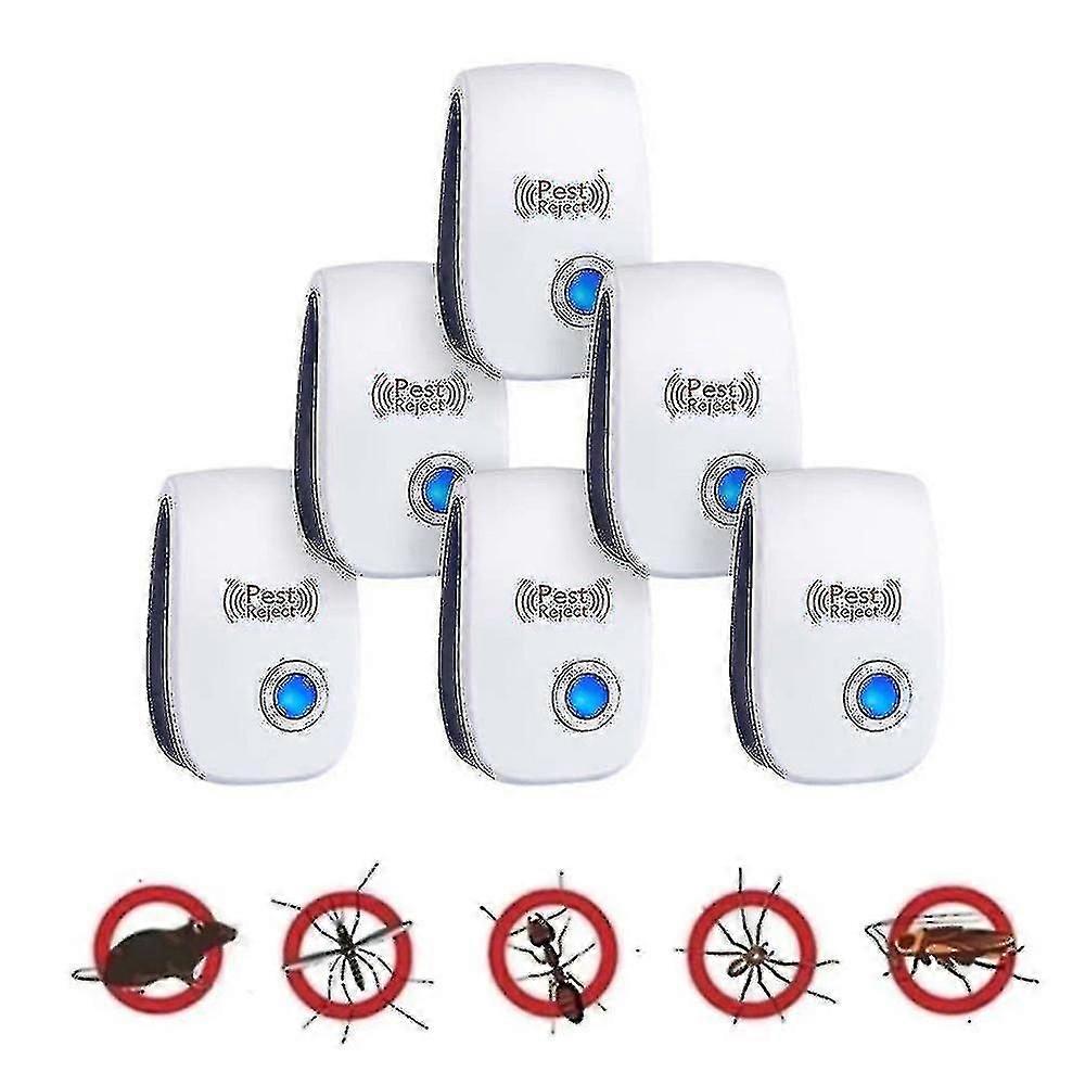 6pcs Ultrasound Mouse Cockroach Repeller Device Insect Rats Spiders Killer