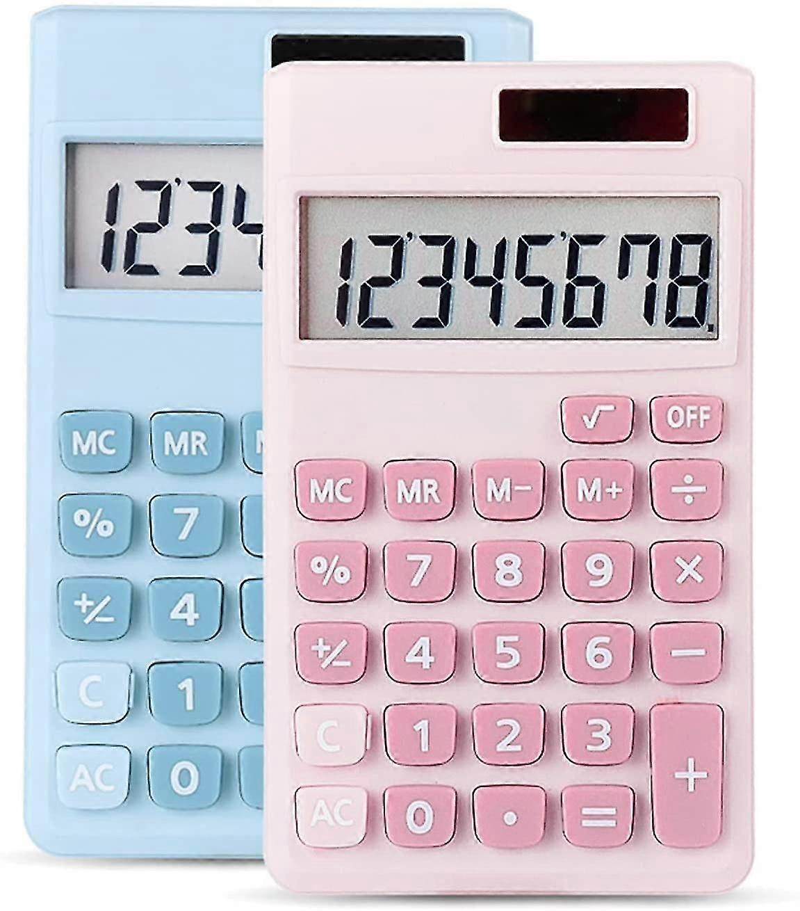 Mini Calculators, Pocket Calculator 8-digit Solar Battery Office Calculator, Basic Standard Calculators, Dual Power Desktop Calculators For Home