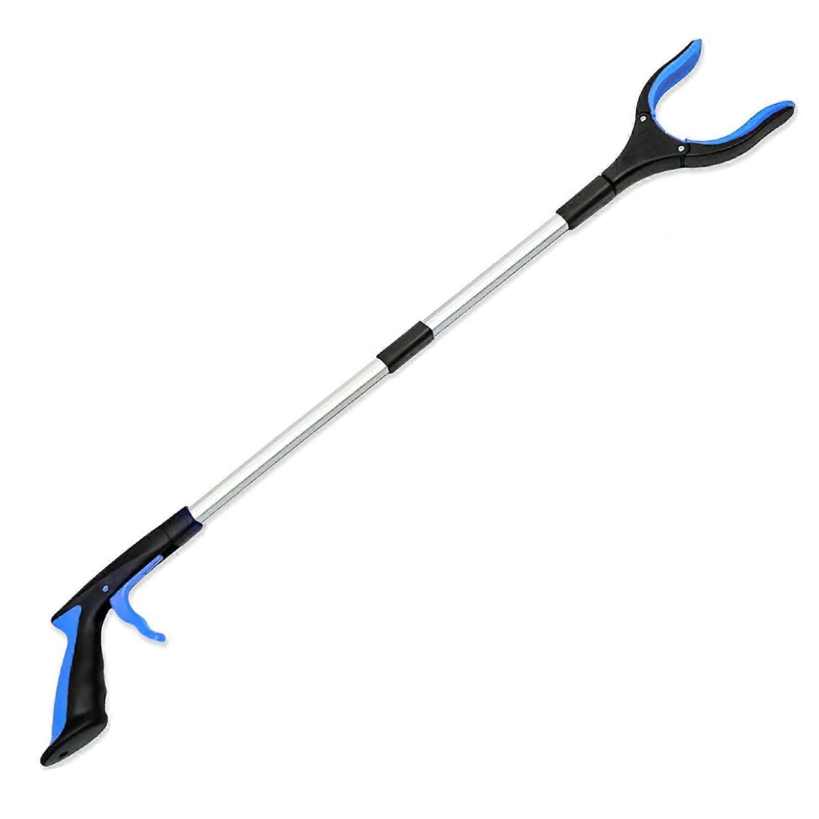 Aluminum Folding Grabber Reacher Tool with Rotating Jaw - Blue