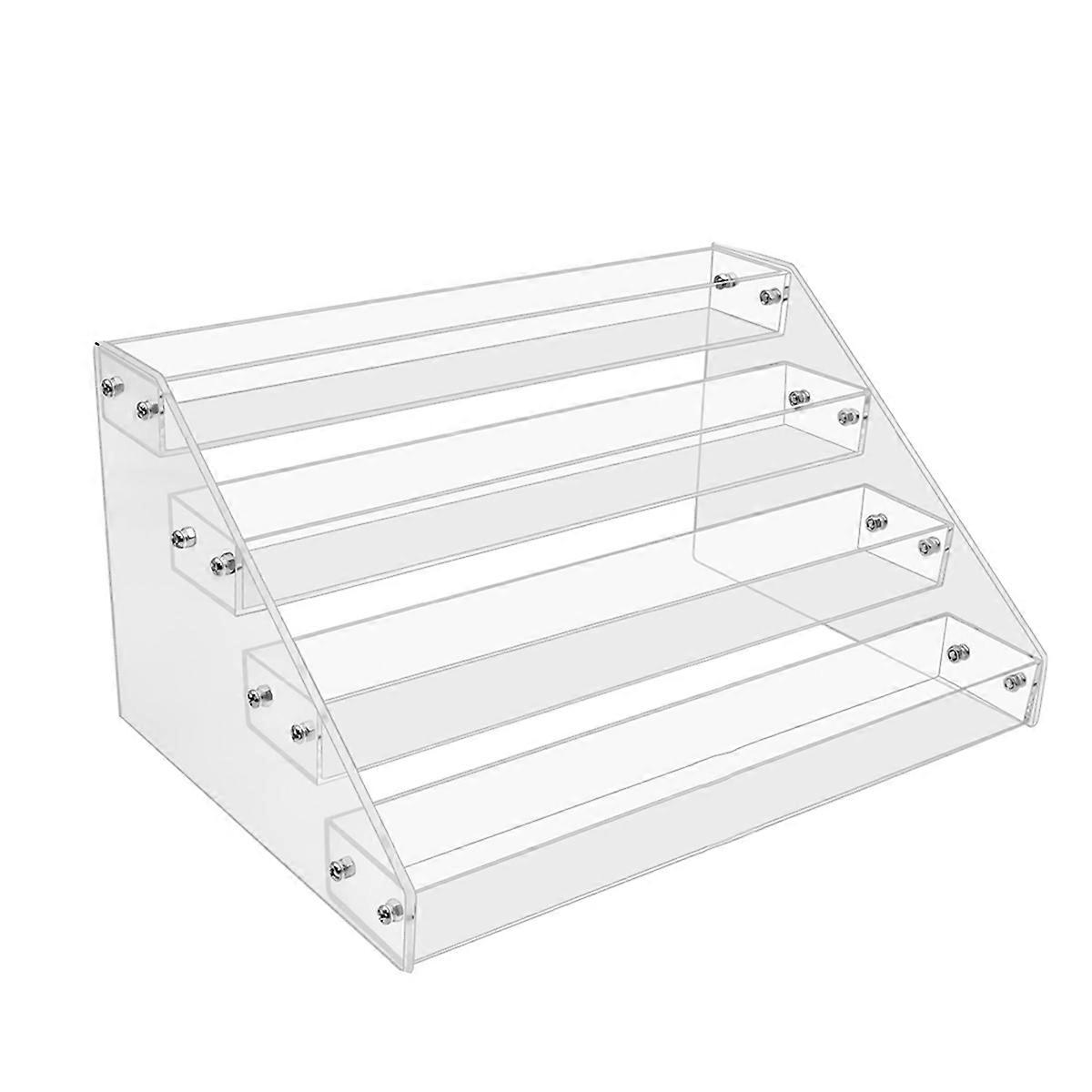 4Tier Clear Acrylic CD Holder Cascading CD Storage Rack,DVD/CD Display Rack & Vinyl Record Storage Stand