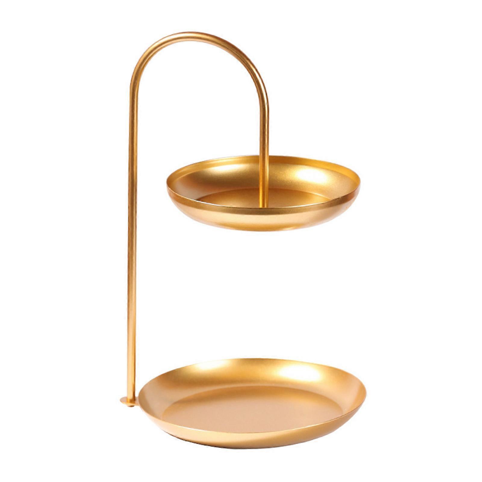 2-Tier Jewelry Organizer Iron Display Rack Gold