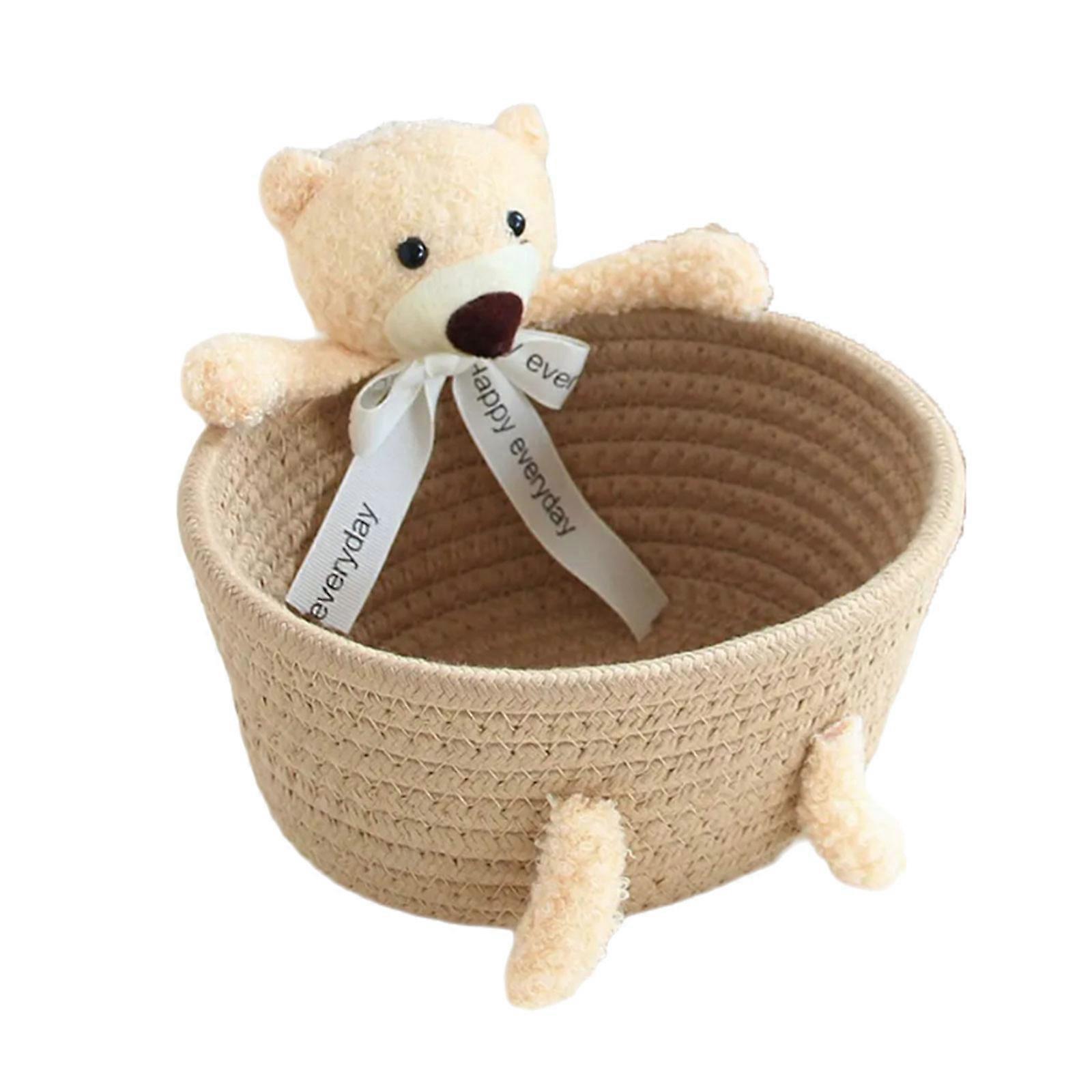 Functional Handwoven Storage Boxes Artisanal Cotton Rope Storage Boxes Space Saving Organizers for Nursery or Dorm small