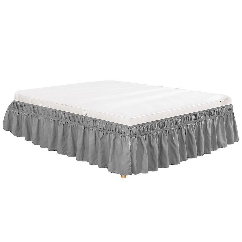 Saia de Cama de Poliéster DropElastic de 15'' com Babado Fácil Ajuste com Saia de Propagação (King)