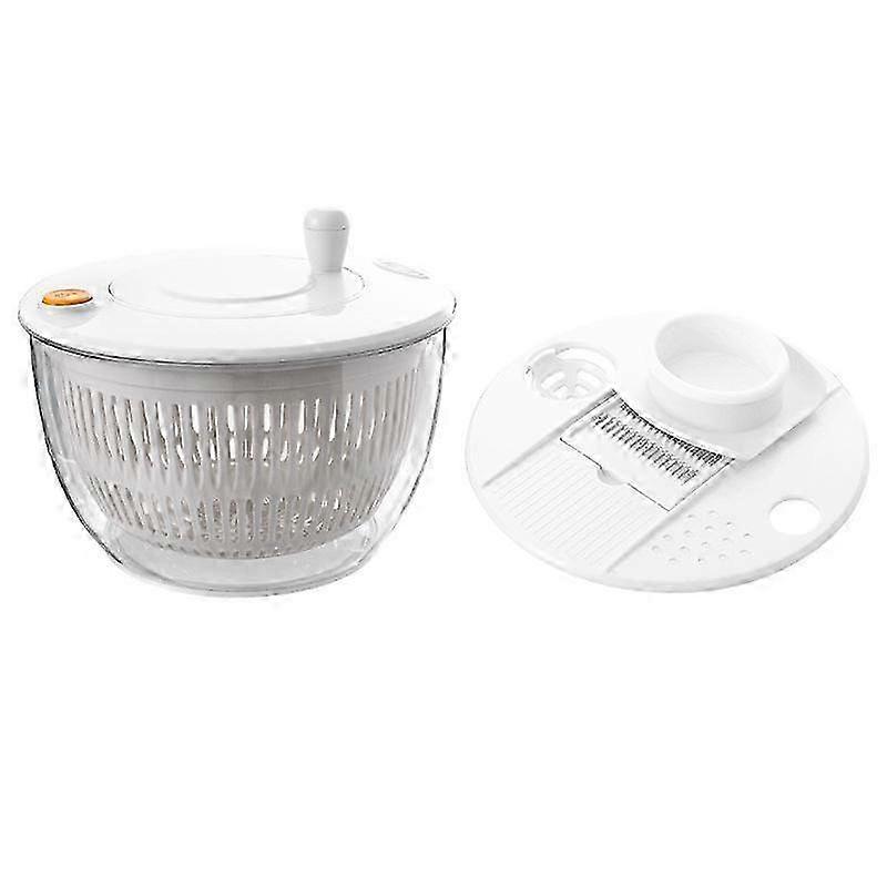 Salad Spinner Dryer 5 In 1 Vegetable Spin Chopper Fruit Drain Basket Hand Crank Vegetable Dryer Centrifuge Food Dehydrator Fruits Basket Kitchen Acces