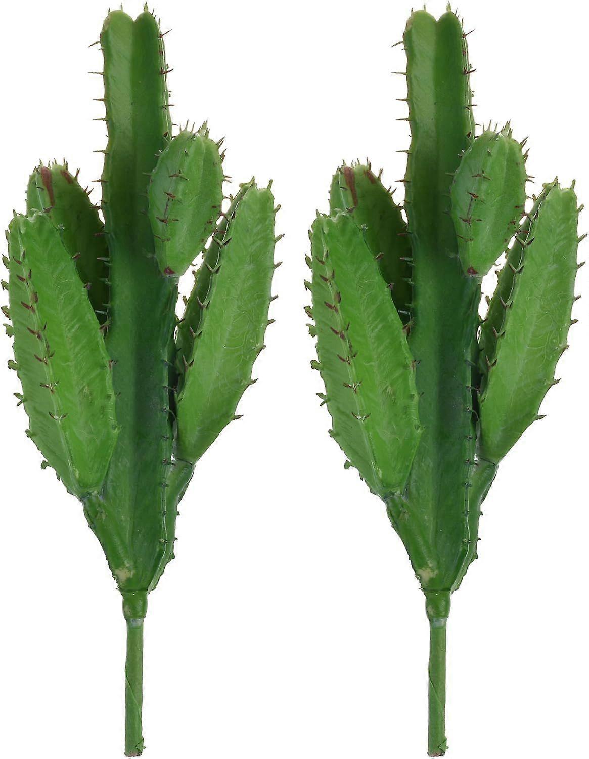 2パックリアルルッキング人工サボテン植物DIY素材ホームデコレーションフラワーアレンジメント