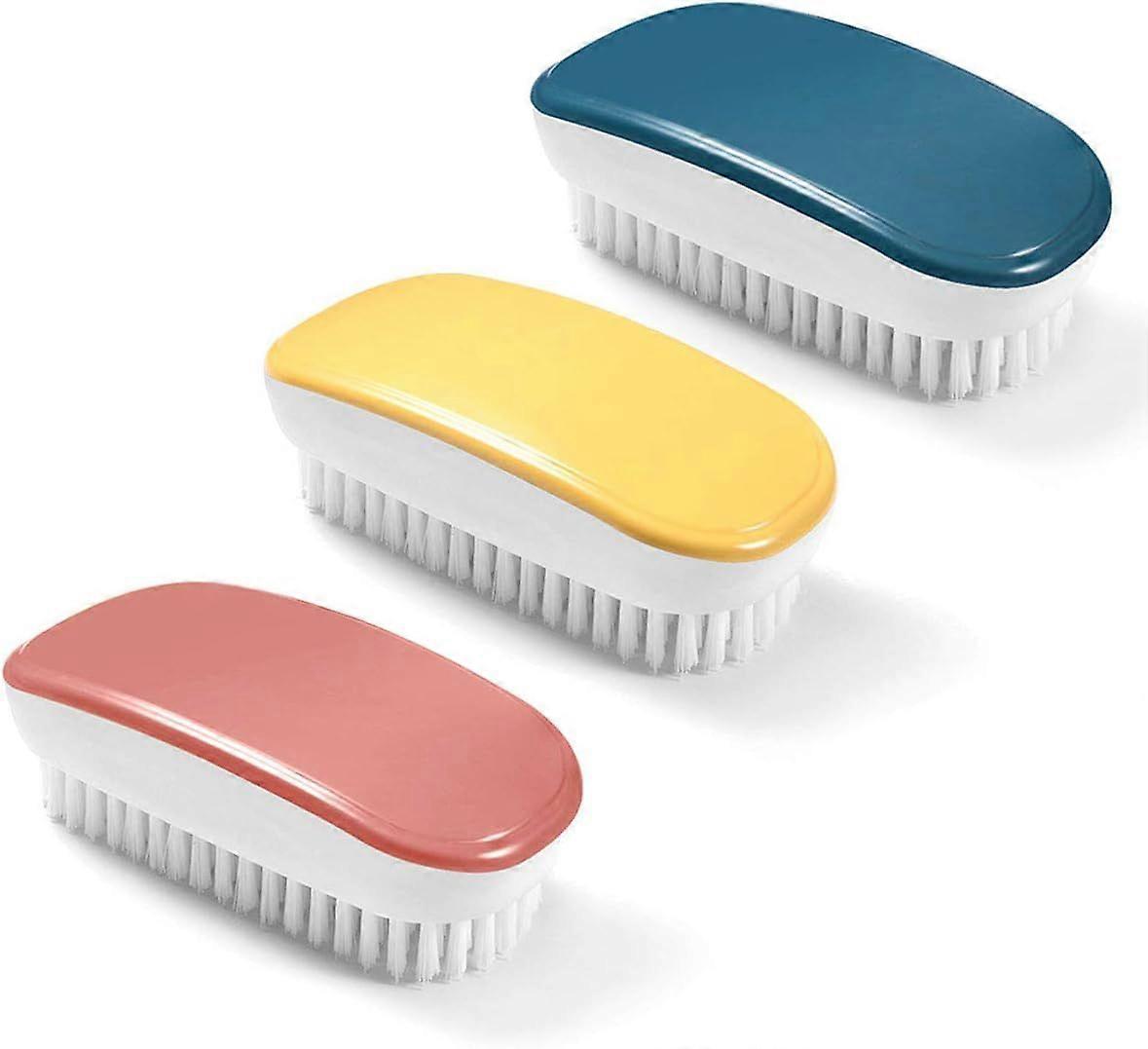 Soft Laundry Brush, Laundry Brush, 3Pcs Colorful Handheld Cleaning Brush Tool for Clothes, Shoes, Carpet, Kitchen Sink, Bathroom Tub (Yellow, Red, Blu