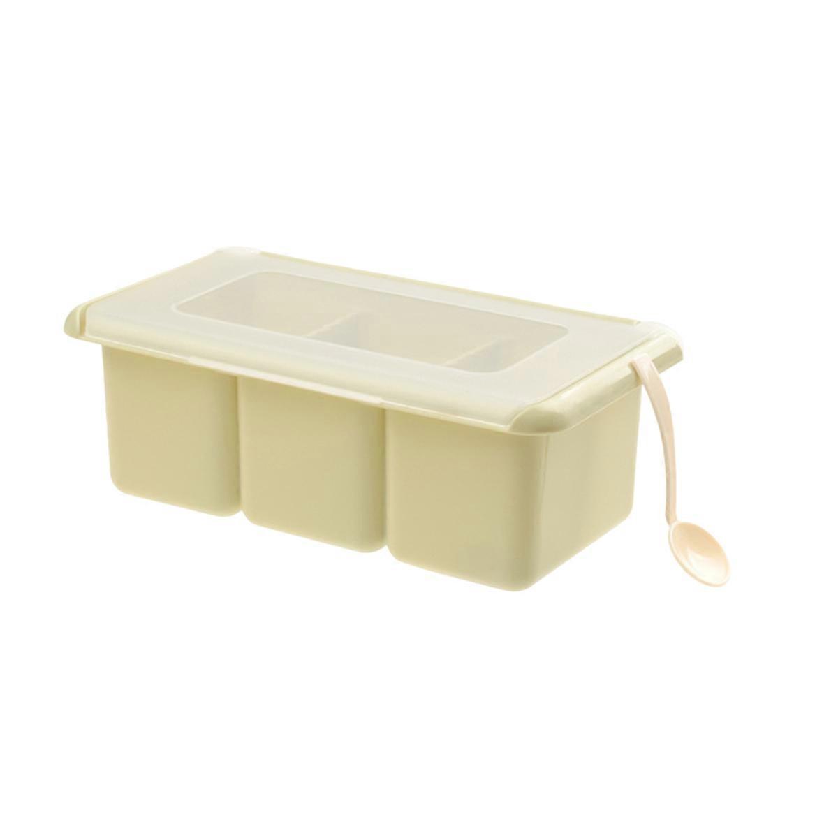 Plastic Spice Storage Box with Spoon for Kitchen Use
