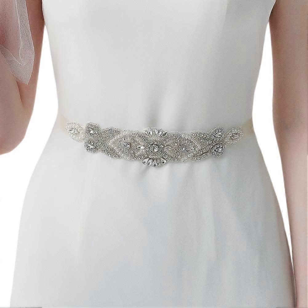 حزام مخيط باليد ، حزام حجر الراين اللؤلؤي ، حزام فستان مدرج المرحلة