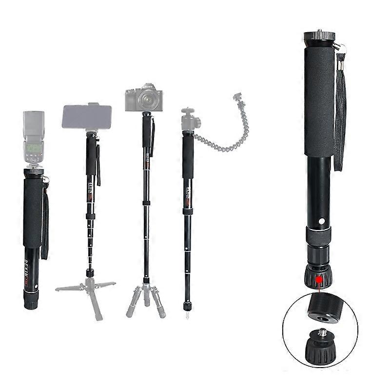 BEXIN P308B Bärbar Rese Utomhus DSL-kamera Aluminiumlegering Monopod Hållare (Svart