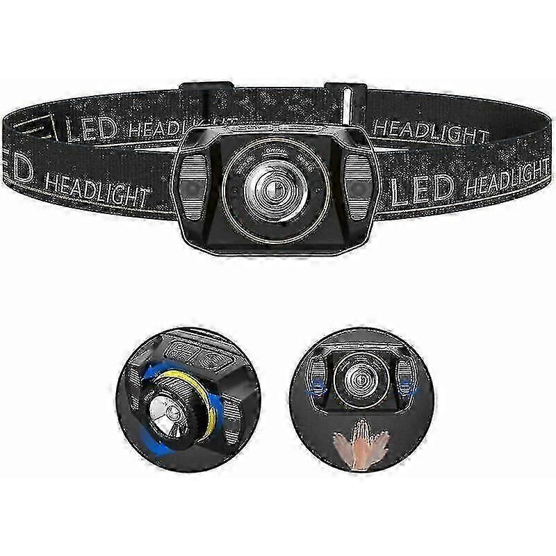 Led Headlamp, Zoomable Light Sensor Usb Rechargeable Head Torch