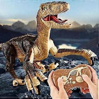 RC Dinosaurier Walking Roboter Spielzeug - ROKOO - Braun - Sound und Licht Simulation