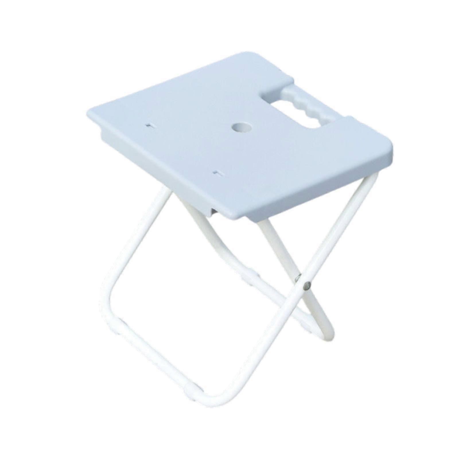 Folding Stool Multifunctional Bench Portable Seat for Camping Traveling Bath Grey