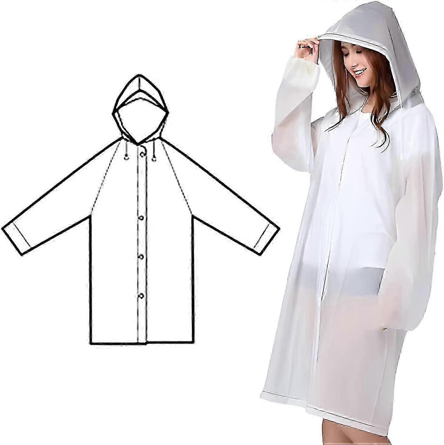 RegenPoncho Erwachsene Tragbar, wasserdicht Tragbare Regenmantel Klarer durchscheinender Regen
