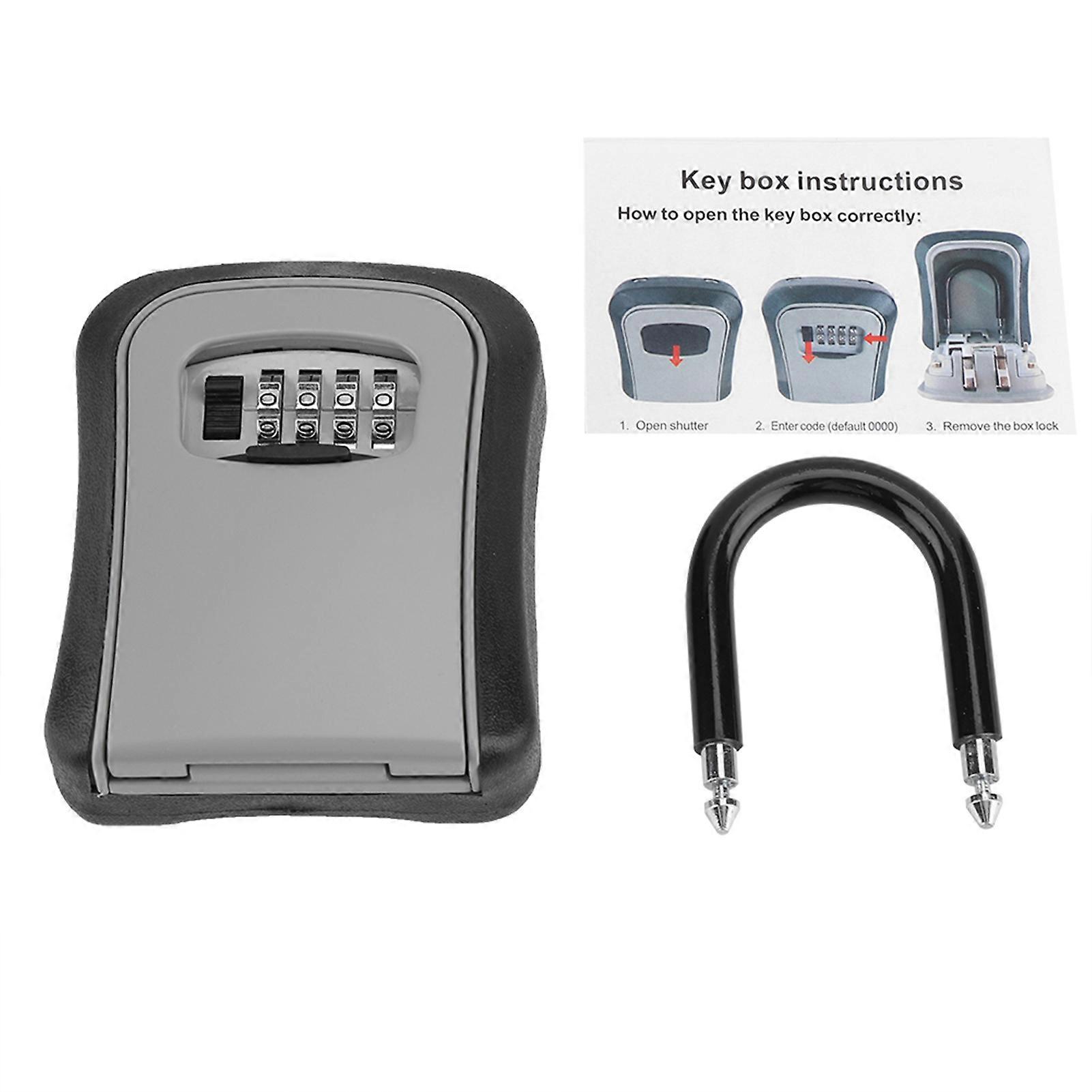 4-digit key safe safe secure storage lock box combination wall mounted storage rack