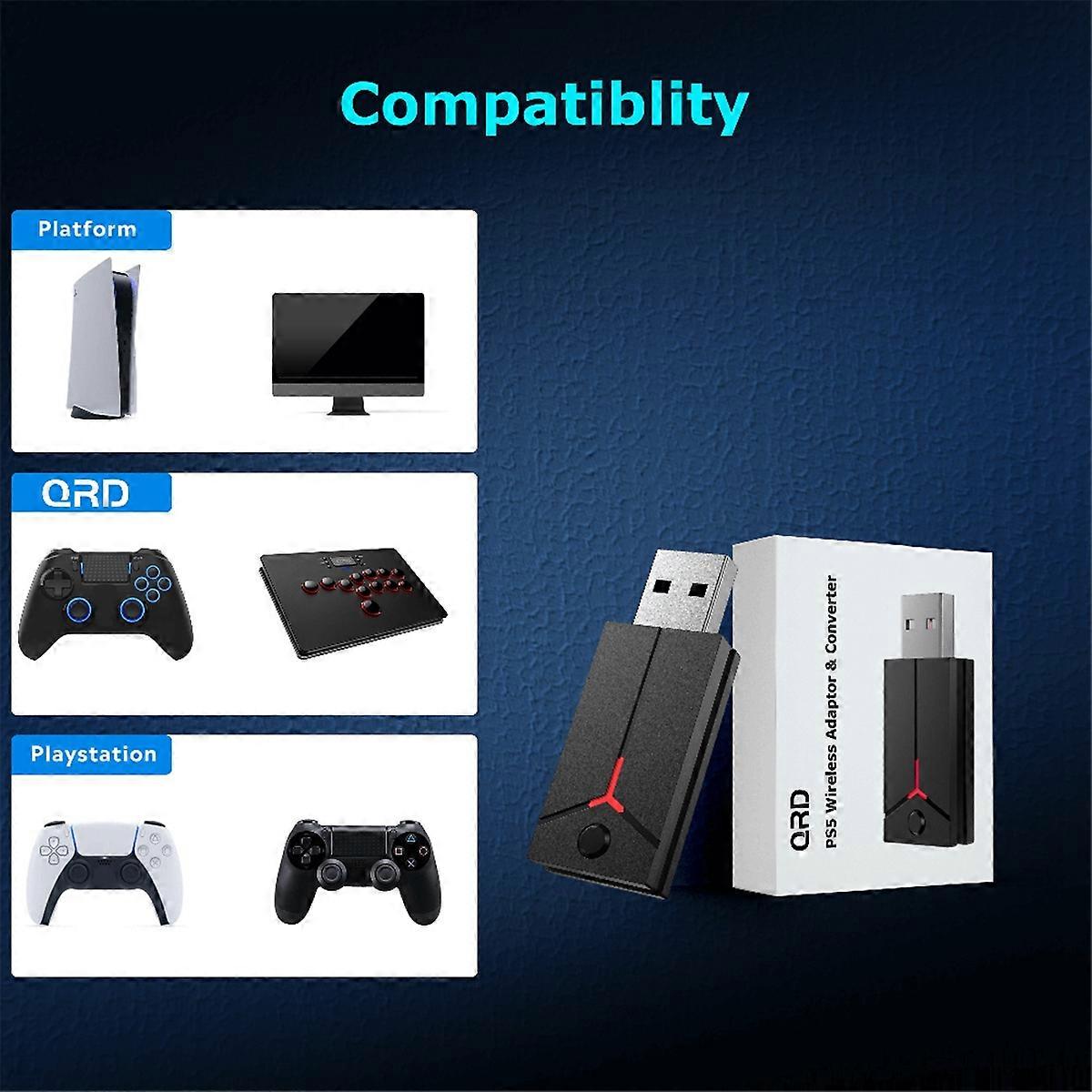 Wireless Game Adaptor Converter for QRD Spark N5 Controller White