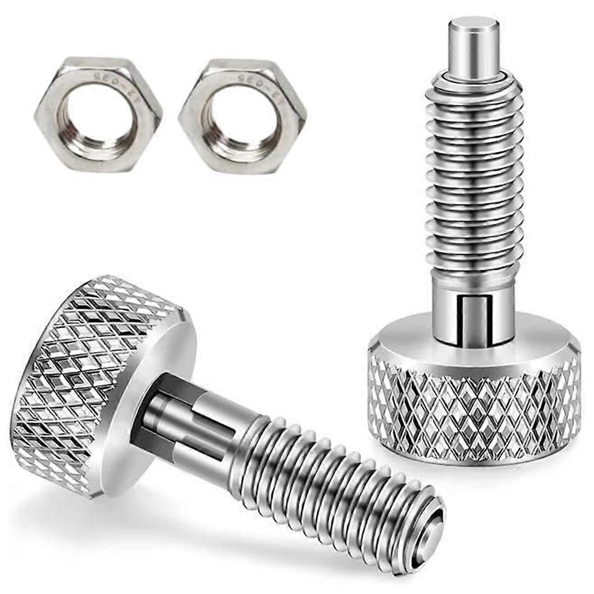 2Pcs Hand Retractable Spring Plunger, Quick Release Pin Lock Out Pin