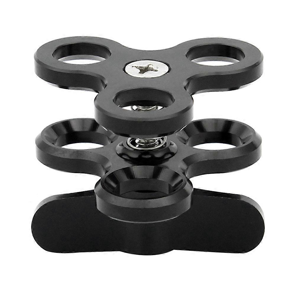 Ball Clamp 3 Hole Diving Lights Arm Ball Butterfly Clip Bracket,Black