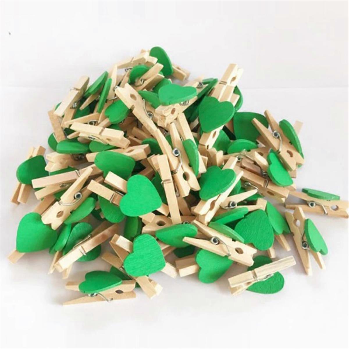 I Heart Love Wooden Clothes Photo Paper Peg Pin Mini Postcard Clips