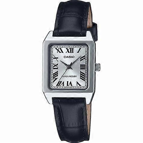 Casio Ltp-b150l-7b1ef Women's Analog Quartz Watch - Silver Dial, Black Leather Strap