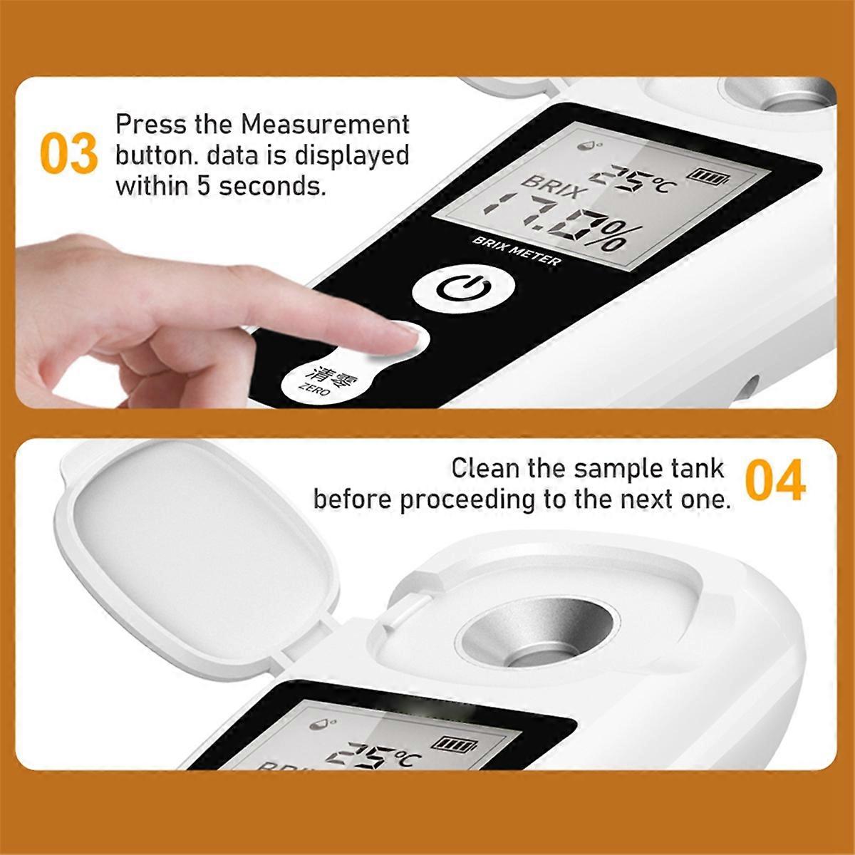 Digital Meter Rechargeable Sugar Saccharometry Meter for Measuring the Liquid Sugar Content of Fruit