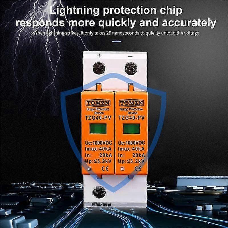 SPD DC 1000V 20KA-40KA House Surge Protector Protective Low-Voltage Arrester Device Surge Protecti