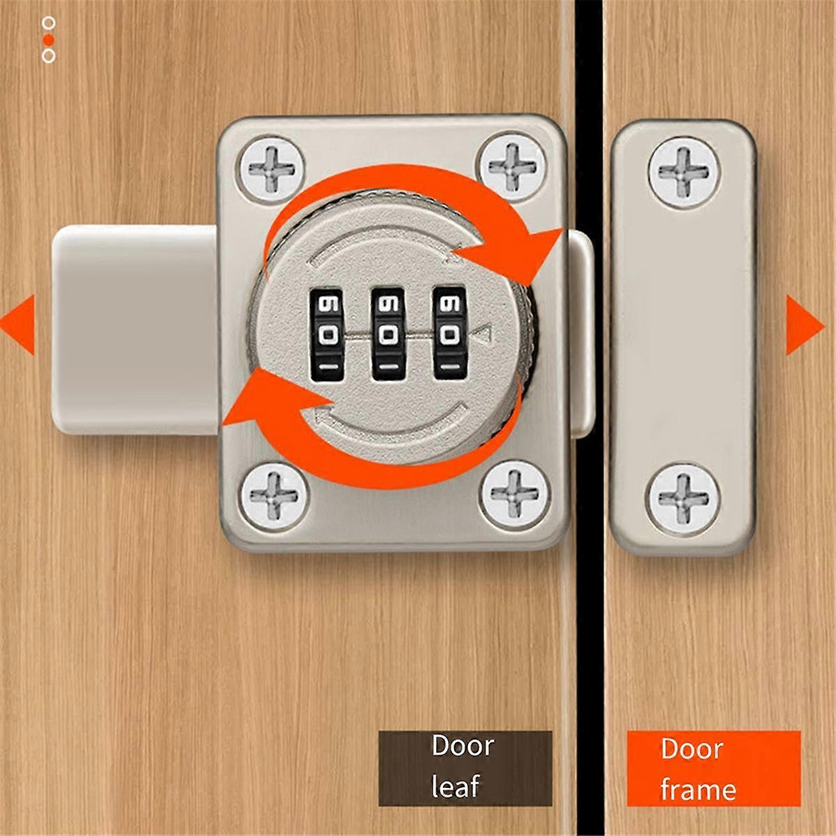 2Pcs No PunchingCombination Lock Open Door Lock Room Door Ecurity