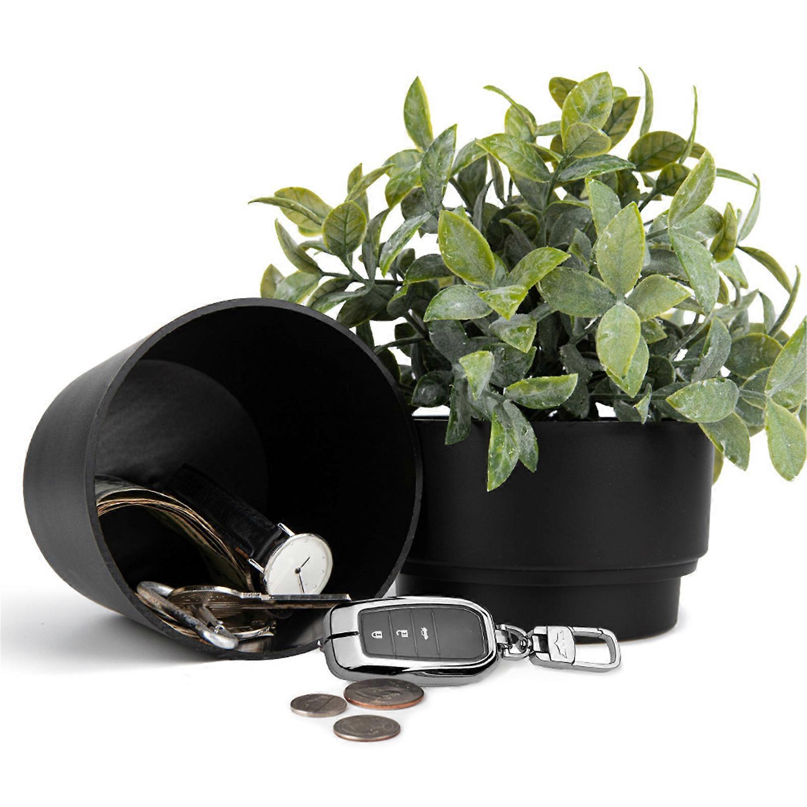 Creative Secret Lock Box Flower Pots Safe with Key Lock Jewelry Storage Container Home Security Safe Box Coin Storage Box
