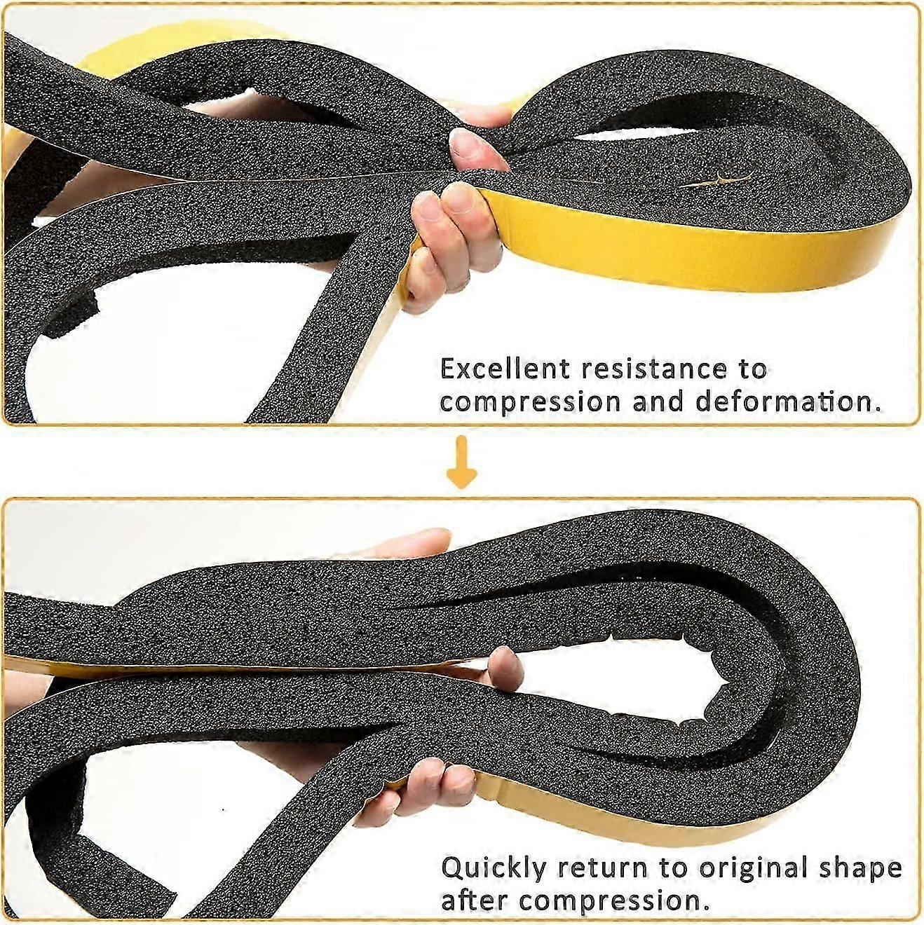 2 rolls of window air conditioning foam tape for air conditioning units, measuring 1.18 in width x 1.18 in thickness x 7.87 in length