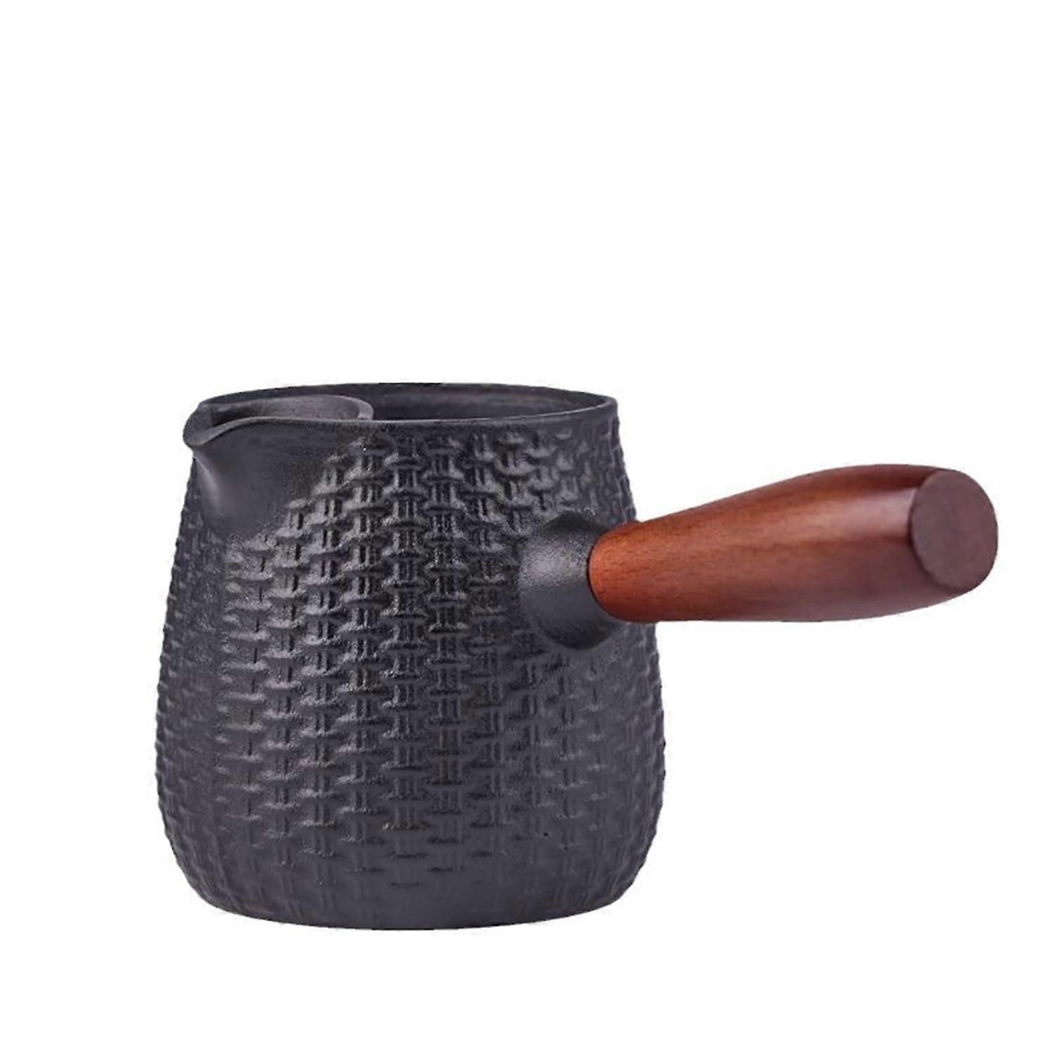 Handcrafted Cast Iron Teapot for Open Flame Brewing and Boiling, 1.5 Liter, Traditional Japanese Style, Black Finish