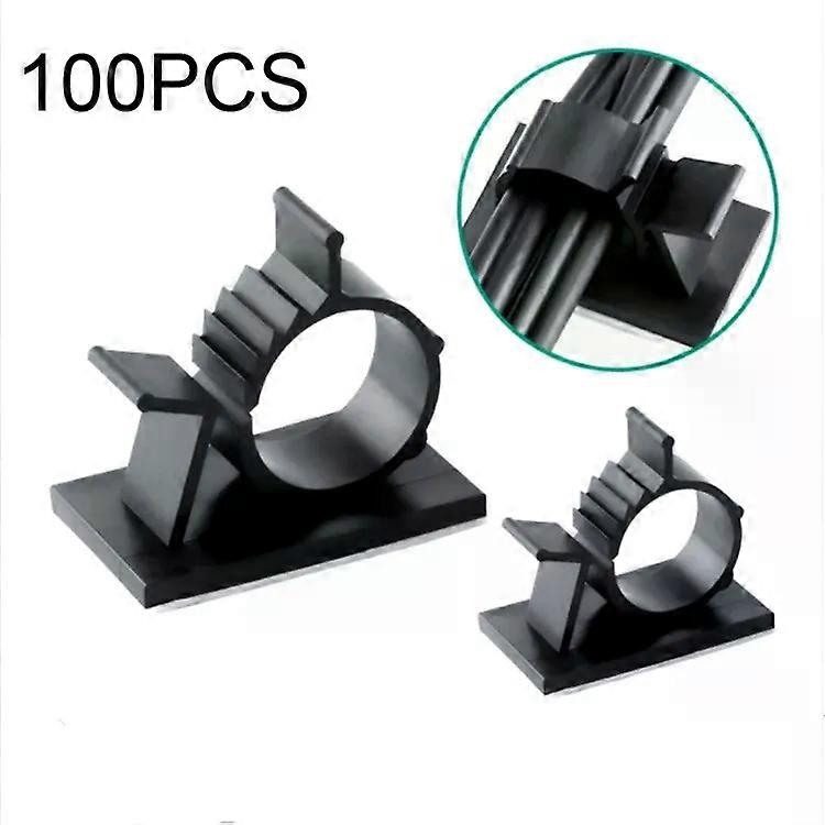 Adjustable Self-Adhesive Cable Organizer-100 PCS Y-0810 Black by Black