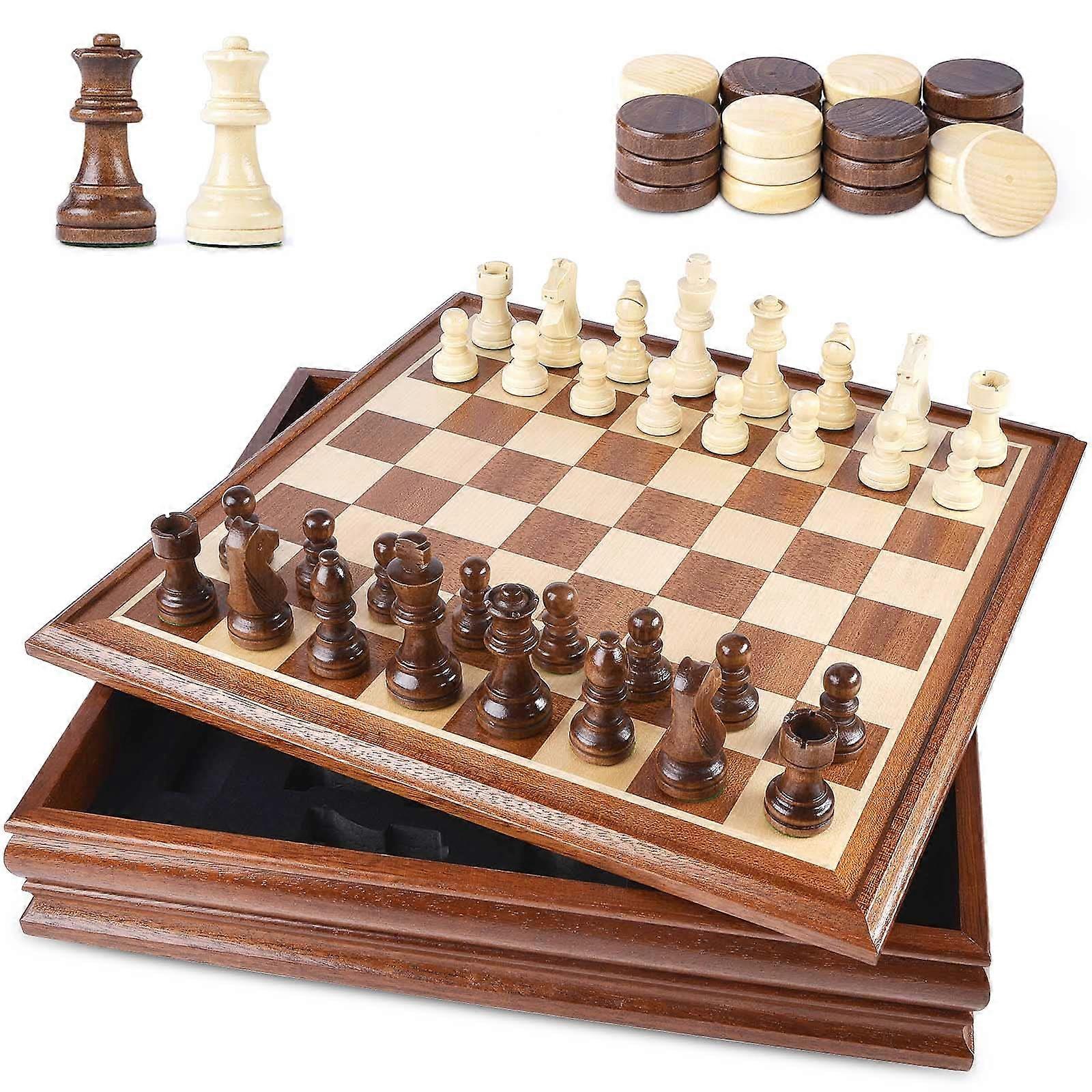 1 Set Wooden Deluxe Board Game Sets for Adults 15 Inch