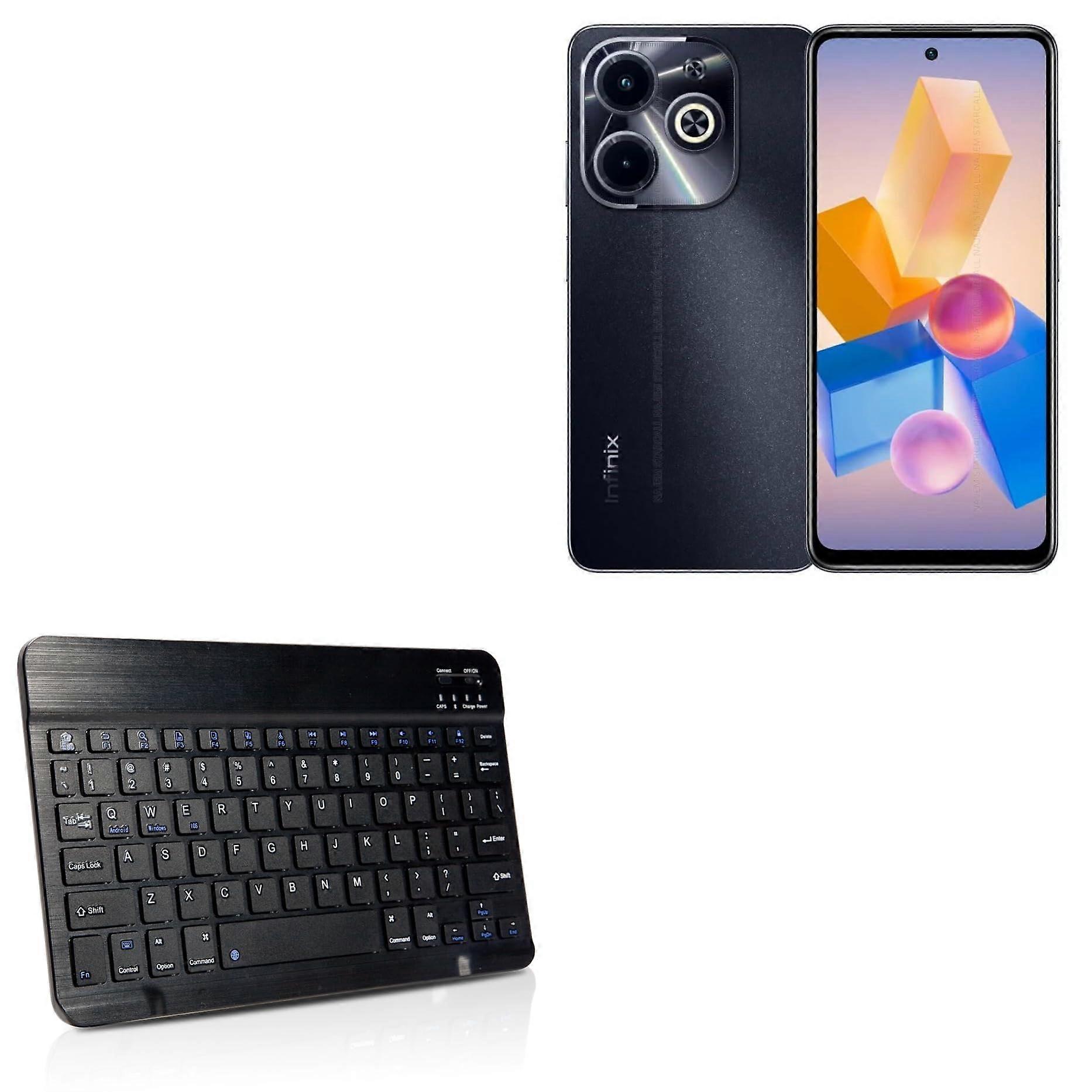 Compatible keyboard for Infinix Hot 40 Pro Free FIRE - SlimKeys Bluetooth keyboard, slim with chiclet style keys - Glossy black