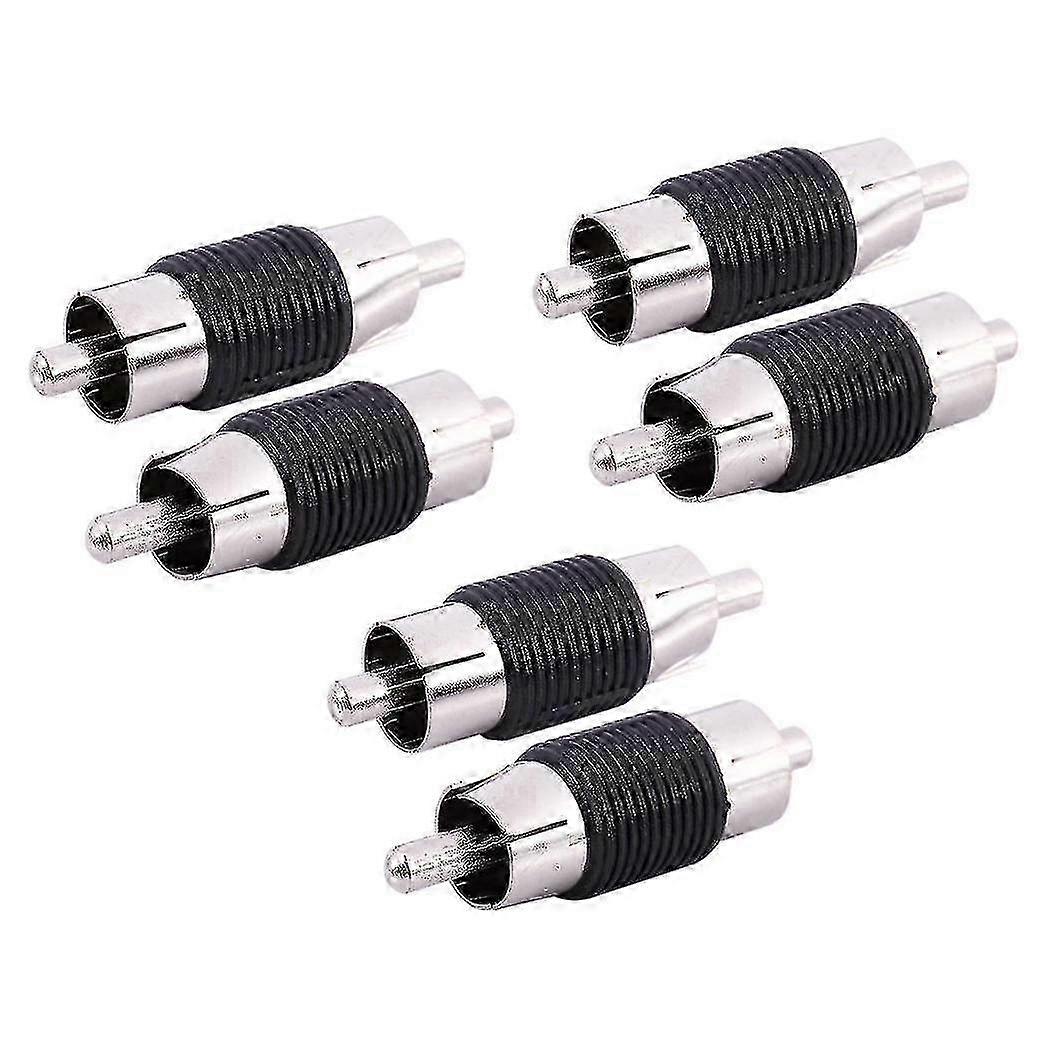 מתאמי זכר לזכר RCA 6 יחידות לקישוריות אודיו וידאו חלקה