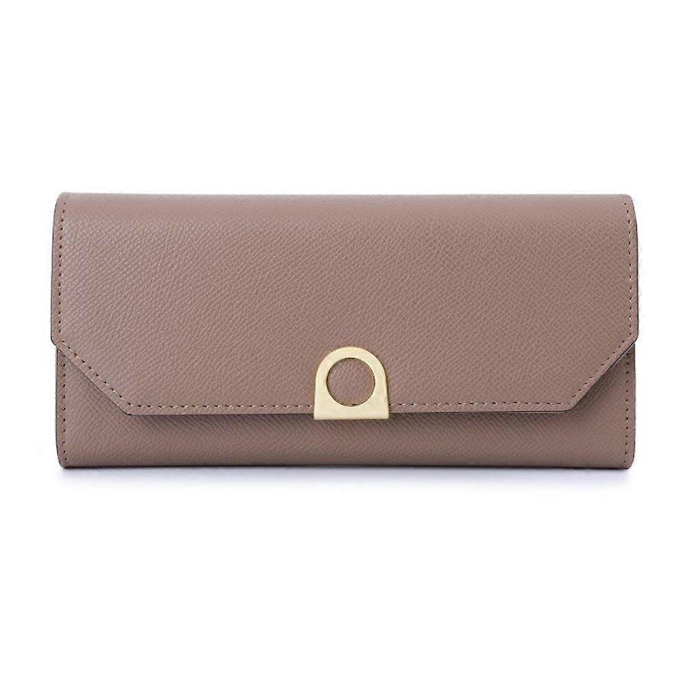Simple three fold long women's purse multi card function clutch bag