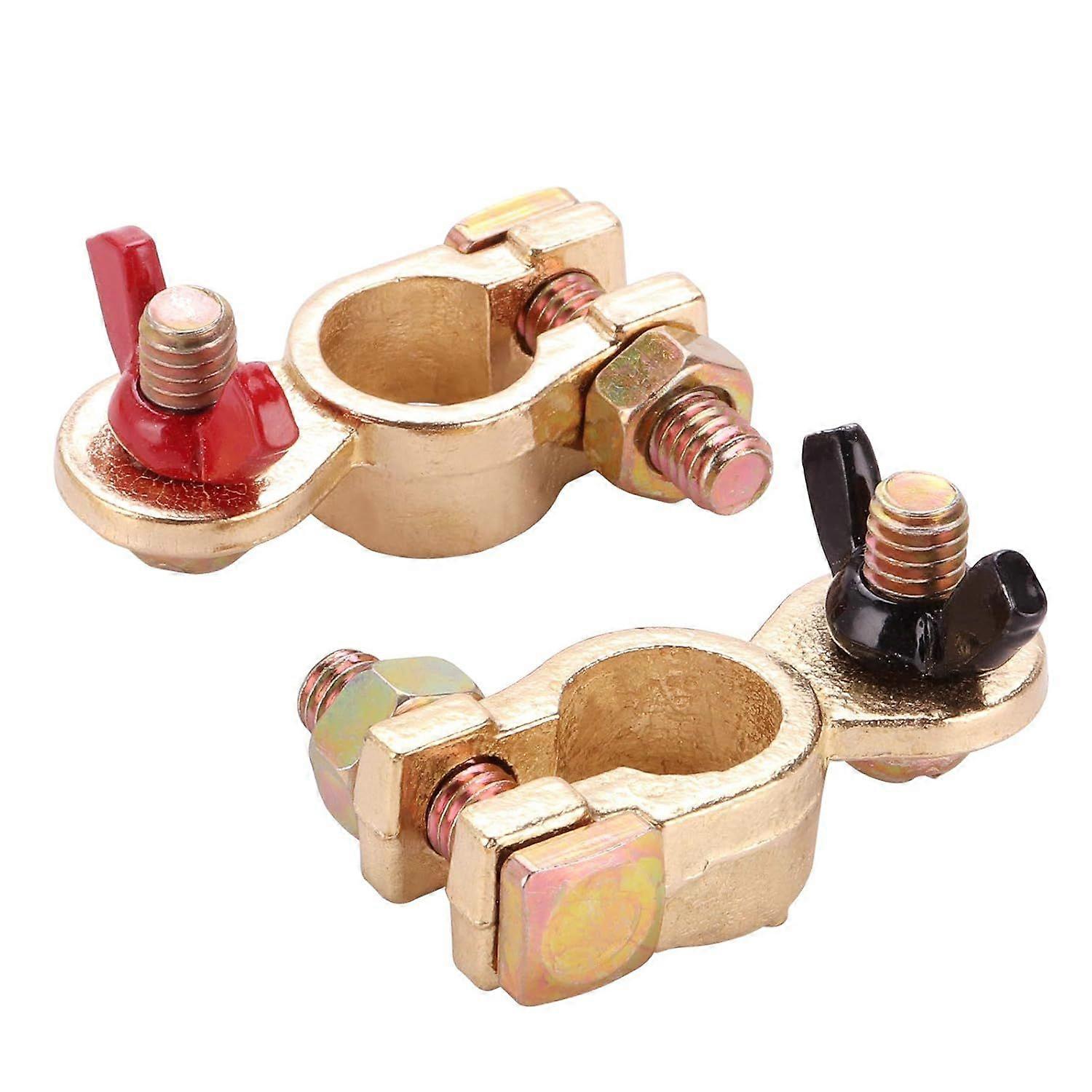 Battery Lug Battery Connector Solid Brass Automotive Battery Clamp with Coded Wing Nut