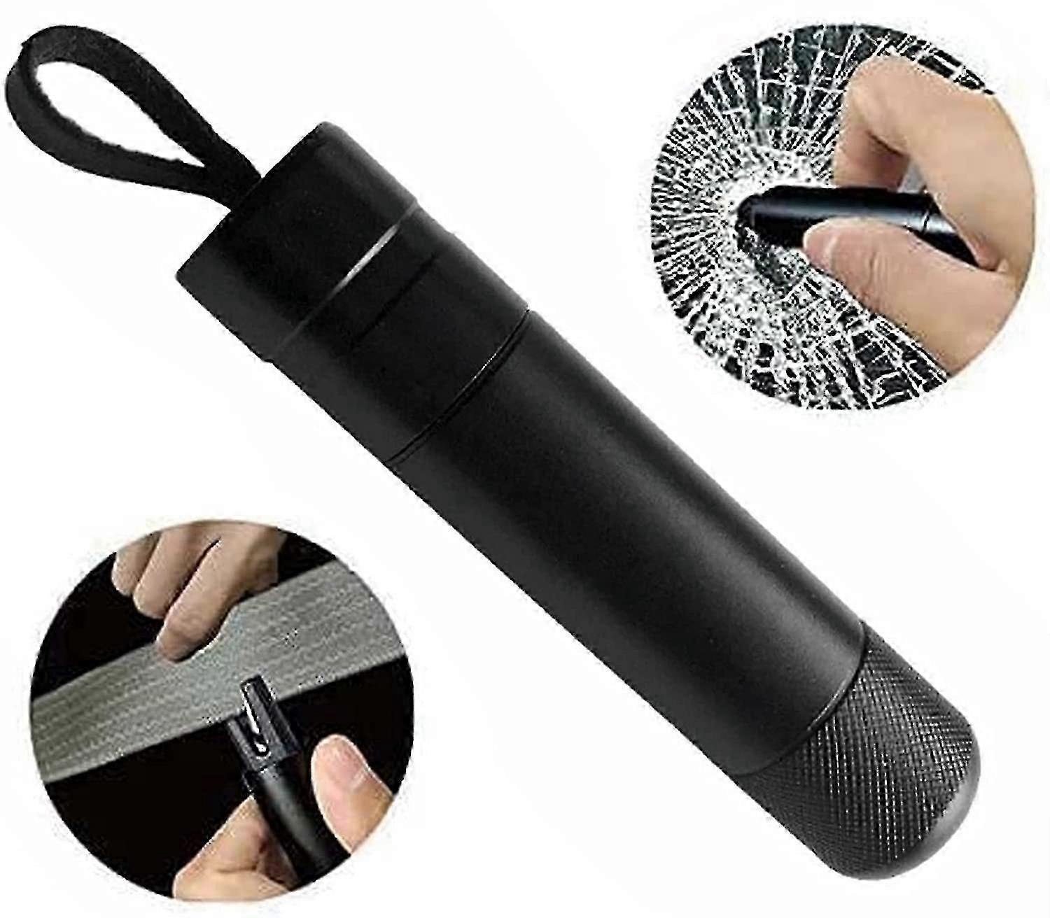 Portable Car Window Breaker & Seatbelt Cutter with Spring Mechanism, Aluminum Alloy Emergency Escape Tool_MM2