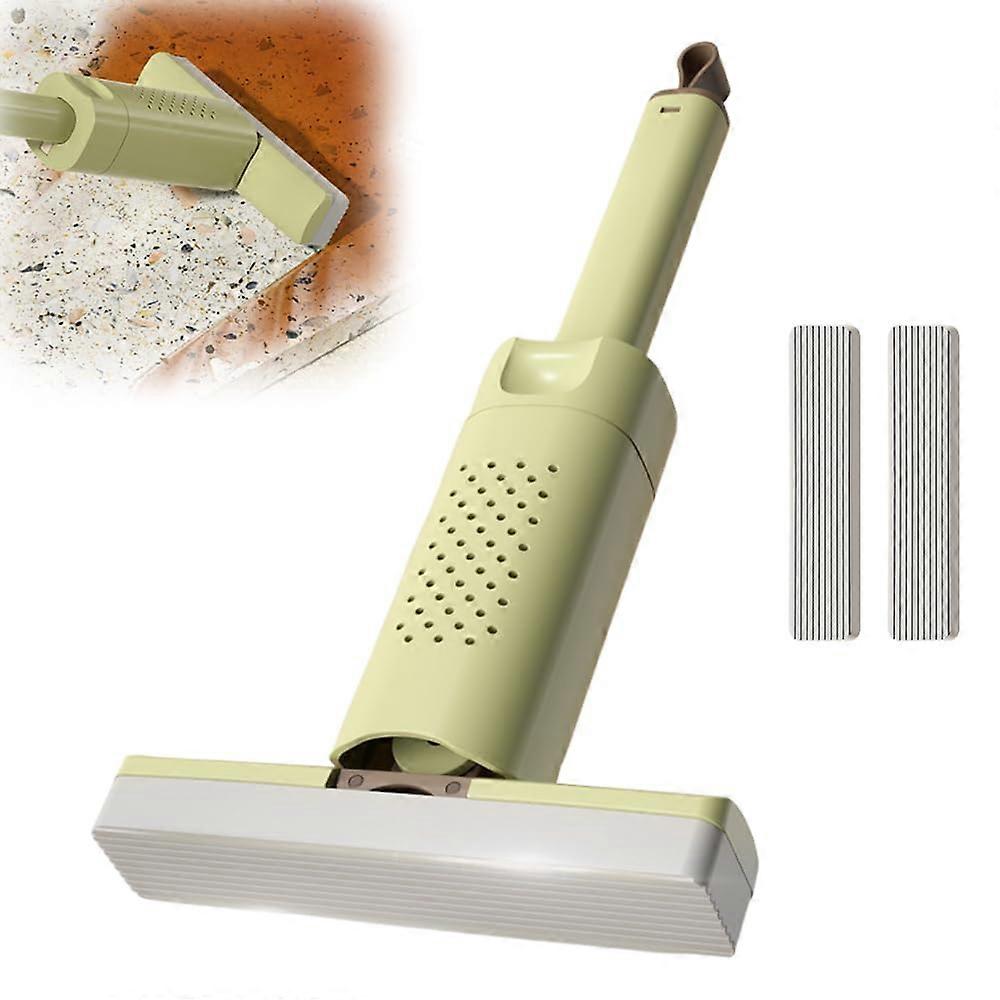 Self-Wringing Small Mop for Hand Washing, Desktop Mini Mop for Easy Cleaning, Green Color, Compact Design