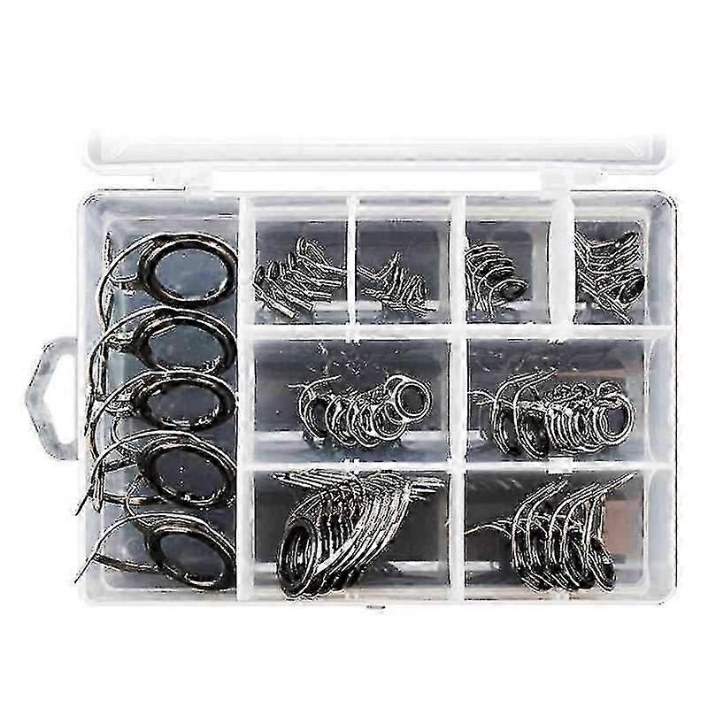 40 جهاز كمبيوتر شخصى / مجموعة قضيب الصيد 8 أحجام إصلاح كيت خط حلقات الفولاذ المقاوم للصدأ