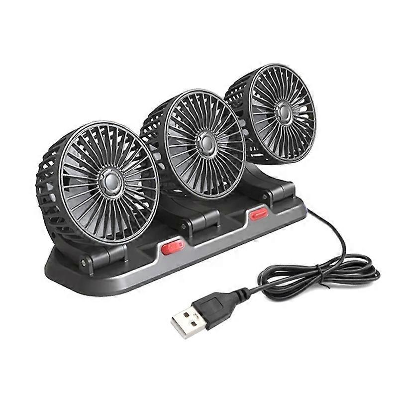 F4310 360-Degree Rotating Adjustable Car Three-Head Fan, Style:5V USB Universal F4310 USB Universal