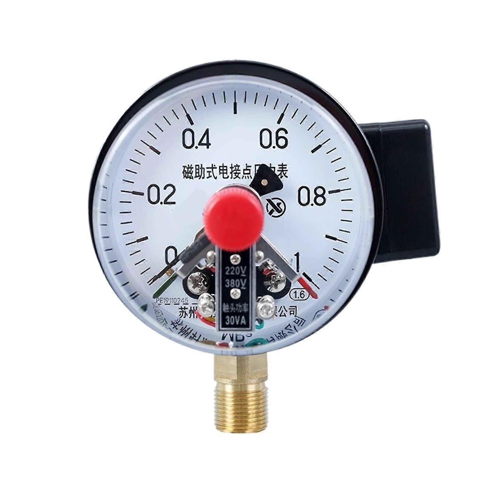 Air Pressure Gauge Manometer 1 MPa Magnetic-Assisted Electric Contact Pressure Gauge, Switch, Pressure Controller