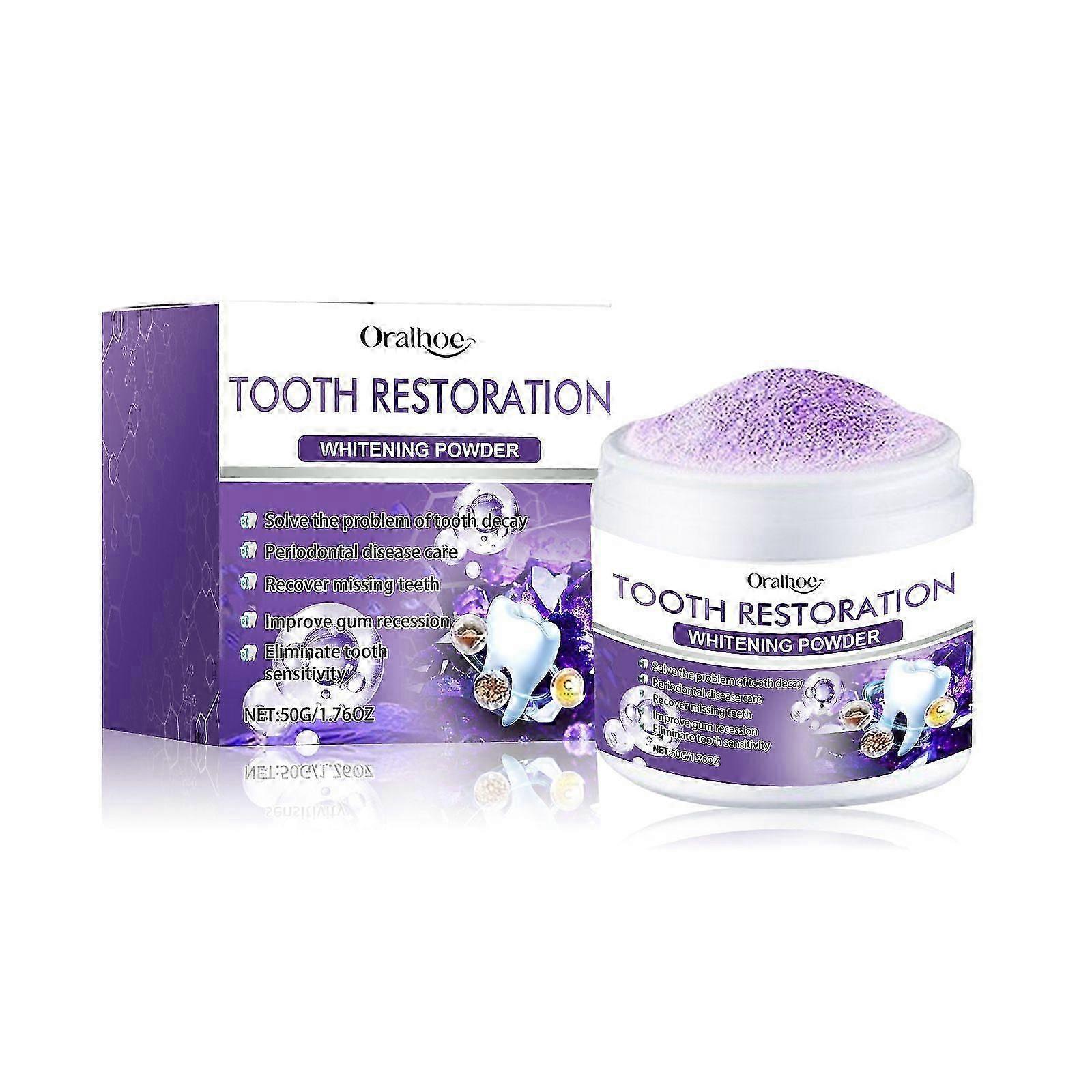 Oralhoe 紫色牙粉清洁牙齿污渍清洁护理新鲜温和成分护理牙齿