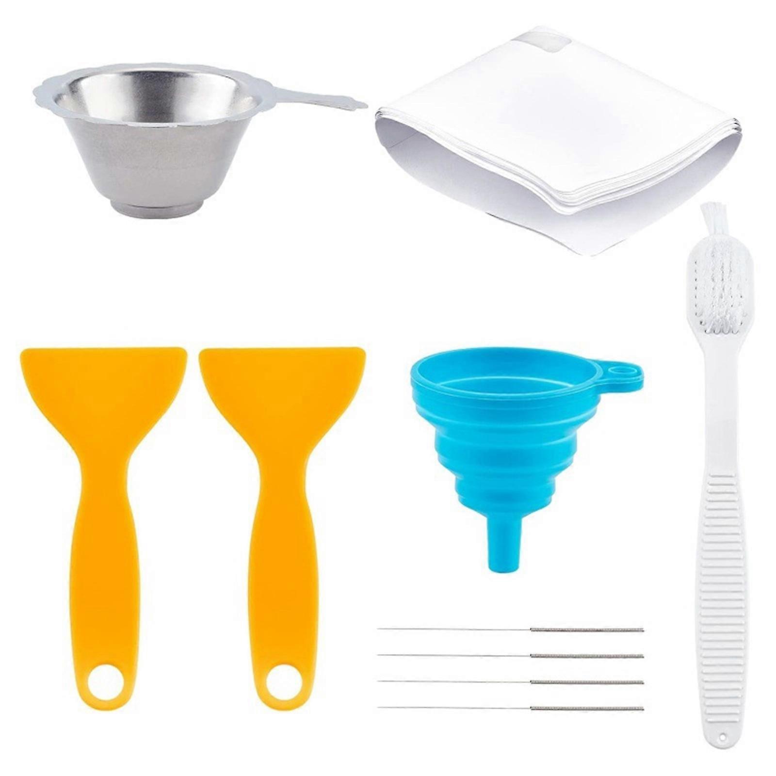 Advanced 3D Printing Resin Tool Set for Model Detailing Includes Stainless Steel Filter Cleaning Brush Scraping Tools
