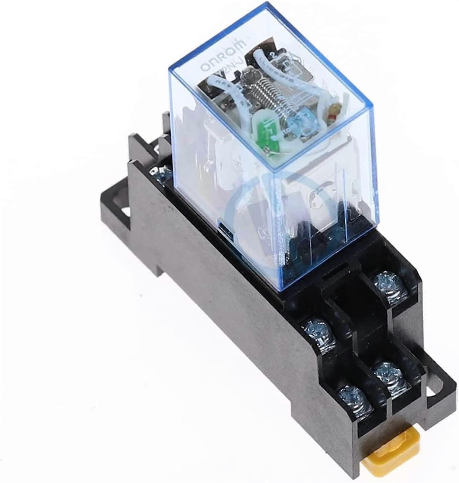 Relay 1Pc HH62P Electronic Mini Electromagnetic Relay 10A 8PIN Coil DPDT DC12V,24V AC110V 220V with PTF08A Base (Size : AC220V)