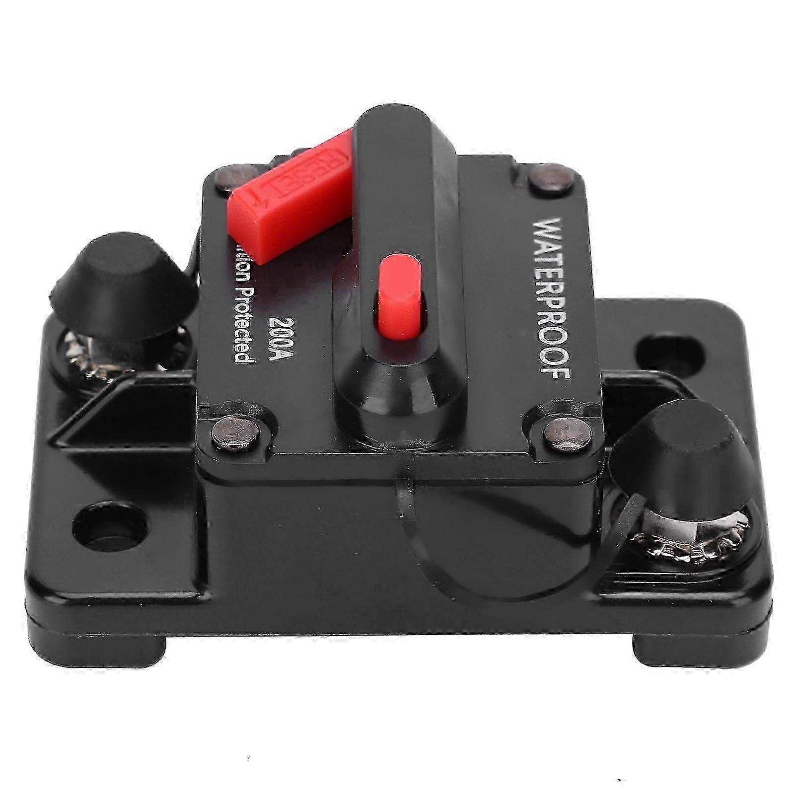 Circuit Breaker Auto Reset Fuse Holder Copper Waterproof Automatic Switch Red DC1242V200A