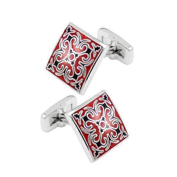 2-3pack French Cufflinks Square Pattern Cuff Links Men's Business Enamel Jewelry